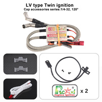 Encendido de Alto Voltaje RCEXL Twin CDI 14.4V con Conector Micro 1/4-32 para Motor de Gas de Avión RC de Doble Cilindro a Pequeña Escala