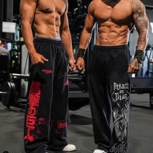 King Mcgreen Star <strong>Men</strong> Y2K Streetwear <strong>Sports</strong> Pants Gym Fitness Running Training Pants Cotton Terry Print Wide Leg Baggy <strong>Trouser</strong> - Product Image 1