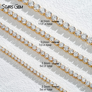 Hot Sale Exquisite Tennis Bracelet 1.4mm 2.2mm 2.7mm 3.1mm 4.1mm 10k <b>Solid</b> <b>Gold</b> Lab Diamond Tennis Bracelet - Product Image 2