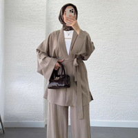 Abaya de luxe Designer 2026, ensemble 2 pièces, cardigan musulman pour femmes, pantalon ample, abaya femmes, robe musulmane