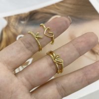 Anillos de Corazón Huecos, Anillos de Banda Superpuestos con Corazón Abierto, Joyería Minimalista de Amor para el Día a Día, Citas, Fiestas de San Valentín, Regalo para Mujer