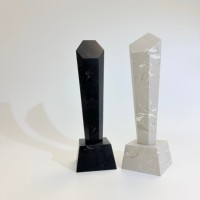Trophée en marbre naturel massif écologique en gros, base trapézoïdale, gravure personnalisée, récompense pour service longue durée, souvenir