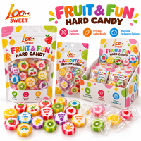 OEM Bonbons durs en tranches de fruits emballés individuellement en vrac Assortiment de 10 bonbons durs classiques saveurs de fruits tropicaux