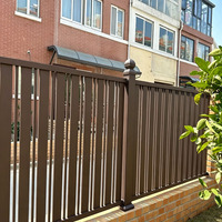 Panneau de clôture en aluminium à lattes, postes et balustrades modernes noirs thermolaqués personnalisés GS pour villas et appartements