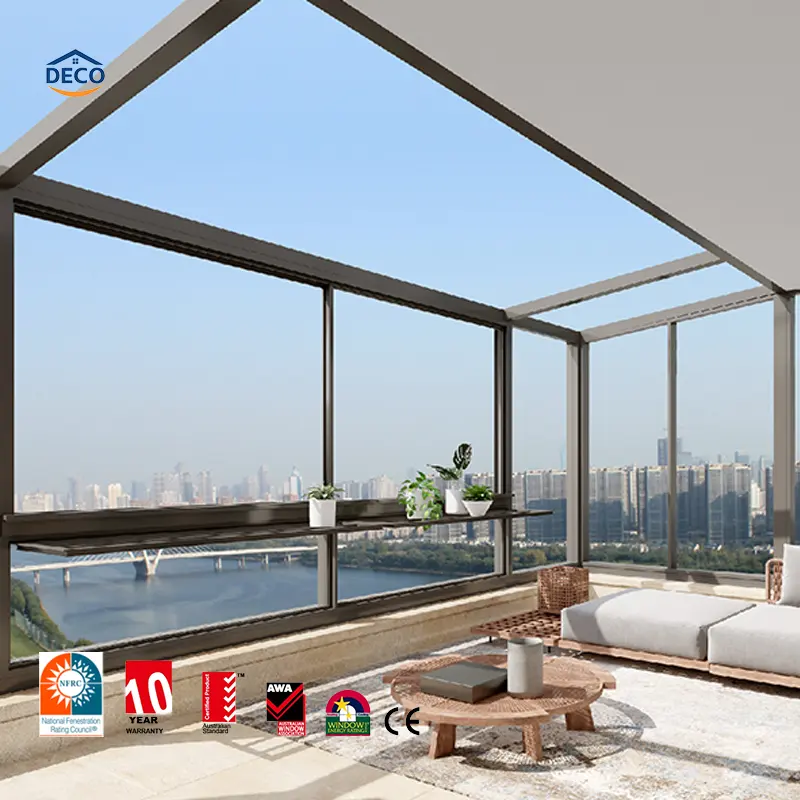 2024 NFRC-Zertifizierung Fenster schiebetüren Terrassentüren doppelt verglaste horizontale Zieh-und-Schiebe-Sturmfenster zu verkaufen