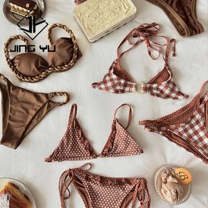 Fabricante de Bikinis, Traje de Baño de Moda para Mujer, Bikini de Doble Capa Estampado, Conjunto de Traje de Baño de Nailon Reciclado Personalizado - Product Image 1