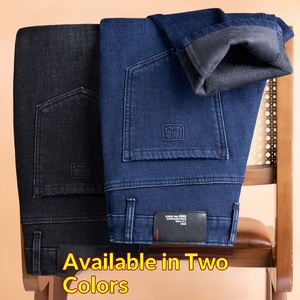 <span class=keywords><strong>Jeans</strong></span> Casual da <span class=keywords><strong>Uomo</strong></span> a Vita Alta, Gamba Dritta, con Fodera in Pile Ispessito, Resistenti al Freddo e all'Usura - Product Image 3