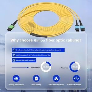 <span class=keywords><strong>สาย</strong></span>แพทช์คอร์ดใยแก้วนำแสง Gimbo 16 คอร์ MTP/MPO แบบ Single/Multimode 2*8 คอร์ ตัวนำทองแดง 10 กิกะบิต สำหรับ 5G/4G - Product Image 4