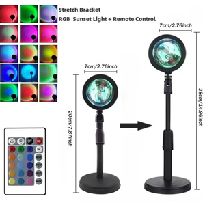 16 couleurs RGB <span class=keywords><strong>180</strong></span> °   Lampe de sol projecteur LED coucher de soleil rotatif, veilleuse, lumière <span class=keywords><strong>d</strong></span>'appoint pour photographie, <span class=keywords><strong>d</strong></span>écoration de chambre, de fête et de maison - Product Image 4