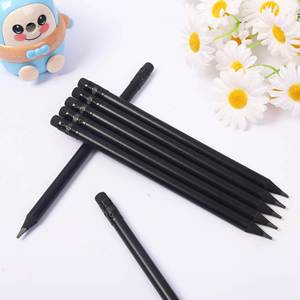 Crayons en bois HB noirs en gros avec gomme, personnalisables avec logo, pour artistes et promotions - Product Image 3
