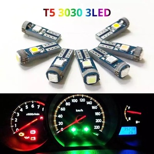 T5 W3W ampoule LED compensée 3030 3SMD pour voiture Auto tableau de bord Instrument de lecture jauge panneau lumineux - Product Image 1