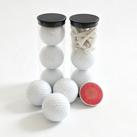 Vente en gros de balles de golf personnalisées avec logo imprimable, blanches, vierges, en uréthane coulé, 4 pièces, avec emballage en tube portable