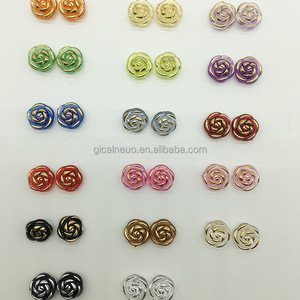 Bottoni in Acrilico Puro Ecologici a Forma di Rosa con Bordo Dorato, Decorazione con Diamanti e Paillettes per Cucito e Fai-da-Te - Product Image 5