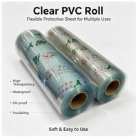 Rouleau de feuille de PVC souple transparente, haute transparence, imperméable, résistant à l'huile, film protecteur isolant et flexible, facile à utiliser pour la table