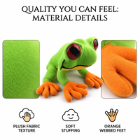 Peluche grenouille des bois de dessin animé de 13 cm, mini-poupée en peluche douce, jouet animal sauvage, mignonne grenouille en peluche pour cadeau d'enfant