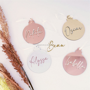 Giáng sinh trang trí cây Acrylic gương bông tuyết món trang sức trang trí đứng và phụ kiện - Product Image 3