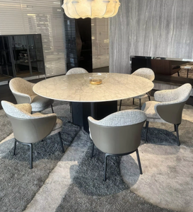 Chaise de salle à manger <span class=keywords><strong>Angie</strong></span> de style nordique en acier inoxydable, fauteuil rembourré en coton et lin, dossier réglable, profondeur d'assise réglable 5y - Product Image 2