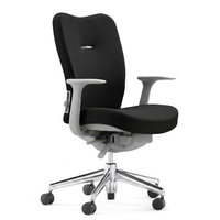 Chaise de bureau ergonomique en tissu, hauteur réglable, soutien lombaire, pivotante, avec base à roulettes, pour espace de travail à domicile