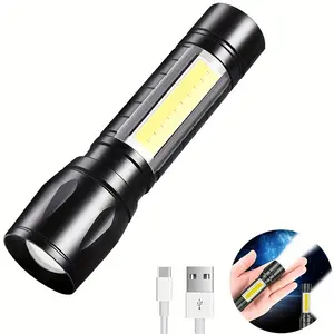 Portable style rechargeable tactical led torch high quality mini aluminum usb rechargeable led flashlight