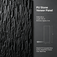 Veneer Batu PU Langsung dari Pabrik, Ringan Tanpa Lubang, Tahan Lama, untuk Dinding Taman Luar Ruangan & Dinding Latar TV Dalam Ruangan