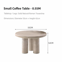 Table basse gigogne en travertin naturel sur mesure OEM pour salon, ensemble de tables basses en travertin, table de salon moderne de luxe en travertin