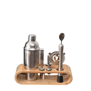 Bằng gỗ bartender Shaker giá tre giữ cốc bắn kính hiển thị đứng khô giá cho chai rượu vang hình bầu dục rượu vang đồ uống bồn - Product Image 2