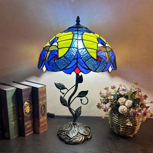 Hiện đại Châu Âu Mỹ Retro Tiffany <span class=keywords><strong>Glass</strong></span> bảng đèn với LED Dome <span class=keywords><strong>Shade</strong></span> cho phòng khách sạn đồ nội thất trang trí - Product Image 3