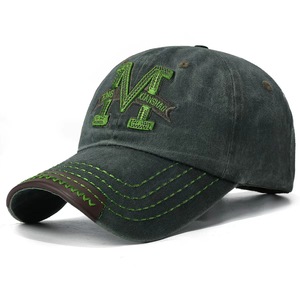 Cappellino da Baseball Vintage in Cotone Lavato da Uomo con Ricamo e Visiera in Pelle, Regolabile, Casual, per Esterni, Stile Papà - Product Image 2