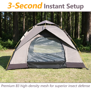 <span class=keywords><strong>Tente</strong></span> automatique respirante pour famille de 3 à 4 personnes, design pop-up avec fenêtres en maille pour la ventilation et la protection contre les insectes - Product Image 2