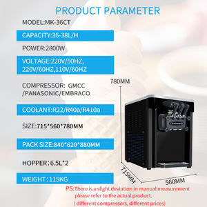 MK-36CT Machine à glace très populaire, modèle de table, avec 3 saveurs, machine à glace molle pour <span class=keywords><strong>boulangerie</strong></span>, restaurant, usage domestique - Product Image 2