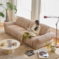Canapé d'angle moderne et créatif haut de gamme à trois places pour appartement, villa, salon, avec structure en bois, durable et assise confortable