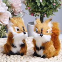 Prix usine 7cm en peluche Animal Sculpture Collection écureuil Statue Figurine artificielle fourrure Figure pour bureau ferme décor