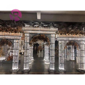 <span class=keywords><strong>D</strong></span>écoration de mariage de luxe fournitures de fête toile de fond scène 10ft <span class=keywords><strong>cristal</strong></span> or éclairé Chuppah - Product Image 3