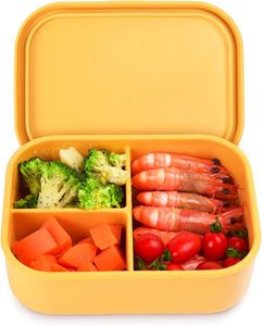 3 Compartment Silicone Bento <b>Lunch</b> <b>Box</b> Container,Leak-Proof Salad Bento <b>Box</b> for Adult, Microwave Safe - Product Image 3