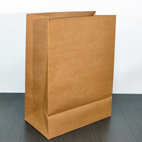 Sac en papier kraft de haute qualité sans poignée, sac d'emballage alimentaire personnalisé, sac de shopping en gros avec votre propre logo