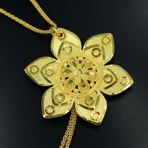 Necklace With Earrings <b>Jewellery</b> Set Goldplated Pure <b>Brass</b> High Quality Uae Dubai Necklace Design Necklace <b>Jewellery</b> Set - Product Image 1