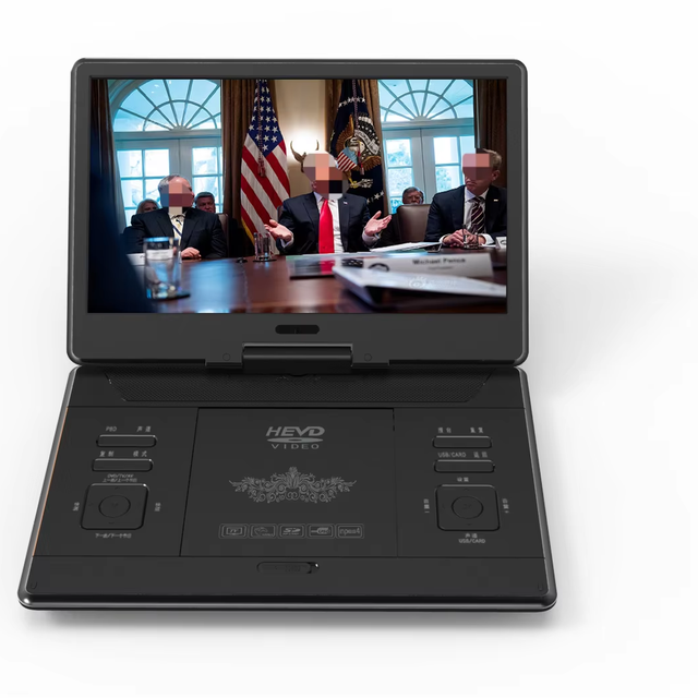 KCR 14.0 Inch Swivel Screen Portable for Player with HD Resolution Rechargeable Battery Multi-Format Support