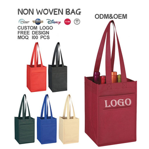 Sacs porte-bouteilles de vin en tissu non tissé personnalisés OEM/ODM avec poignées, couleur personnalisée, durables et réutilisables pour bouteilles de vin - Product Image 2