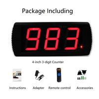Compteur numérique LED YIZHI GI3D-4R 4 pouces avec affichage numérique, compte à rebours 999, horloge de comptage ascendant/descendant avec télécommande pour magasin, école, usine, ligne de production