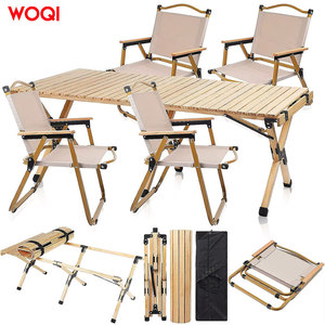 ชุดโต๊ะและเก้าอี้พับได้ Woqi ขนาด 100x80x60 ซม. เฟอร์นิเจอร์เหล็กสำหรับตั้งแคมป์ สระว่ายน้ำ ปิ้งย่าง - Product Image 3