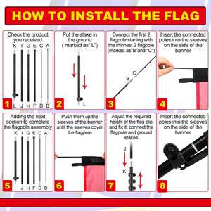 En location/Disponible : Ensemble de drapeaux à franges Swooper de 7 pieds en polyester imperméable avec support en aluminium <span class=keywords><strong>pour</strong></span> la publicité des magasins de détail et des entreprises - Product Image 3