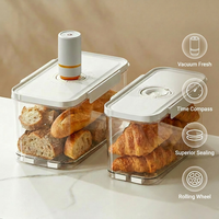Récipient Sous Vide 4.5L 6L Boîte Stockage Aliments Airtight Garde Frais Légumes Céréales Pain Pompe