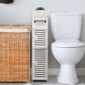 Bathroom <b>Narrow</b> <b>Storage</b> Rack 4 Layers Freestanding Toilet Side Cabinet Custom Size Durable Rectangle - Product Image 1