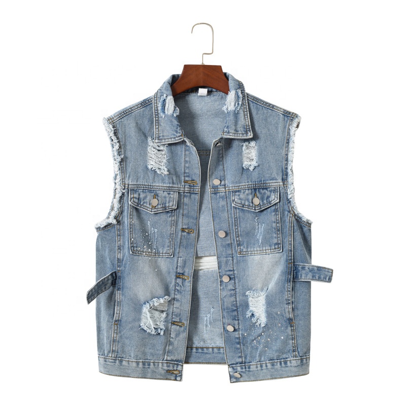 2023 Spring Summer Denim Jacket for Women with Rhinestones