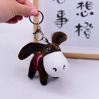 Porte-clés pendentif en peluche petit âne mignon en alliage, décoration pour sac à dos, disponible en lot pour marché ou machine à griffes