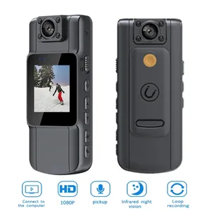 Мини-камера с HD-экраном, вращающаяся камера для объектива и задней части Full HD, изношенная камера, переносная карманная видеокамера