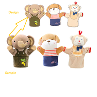 Boneka Tangan Bordir Super Lembut Realistis OEM, Mainan Boneka Penghibur Anak Usia Dini, Mainan Hewan Isi Dakron Pereda Stres