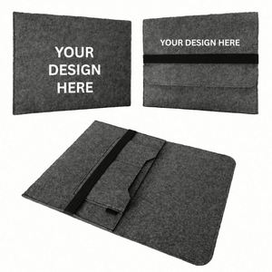 Funda de Fieltro Suave para Portátil con Logotipo Personalizado, Cierre Elástico, Organizador de Oficina Ligero para Kits de Bienvenida para Empleados - Product Image 1