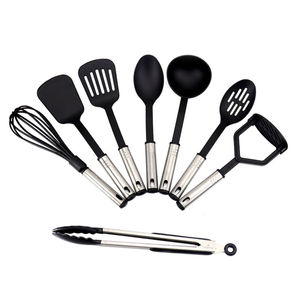 Ustensiles de cuisine de haute qualité de couleur noire, résistants à la chaleur, ensemble de 24 ustensiles de cuisine en nylon, à utiliser pour les poêles antiadhésives - Product Image 6