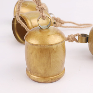 Campana Doble Metálica Personalizada con Cuerda <span class=keywords><strong>de</strong></span> Yute, Forma Recta, Weisita, para Decoración Navideña <span class=keywords><strong>de</strong></span> Puertas y Casas <span class=keywords><strong>de</strong></span> Campo - Product Image 4